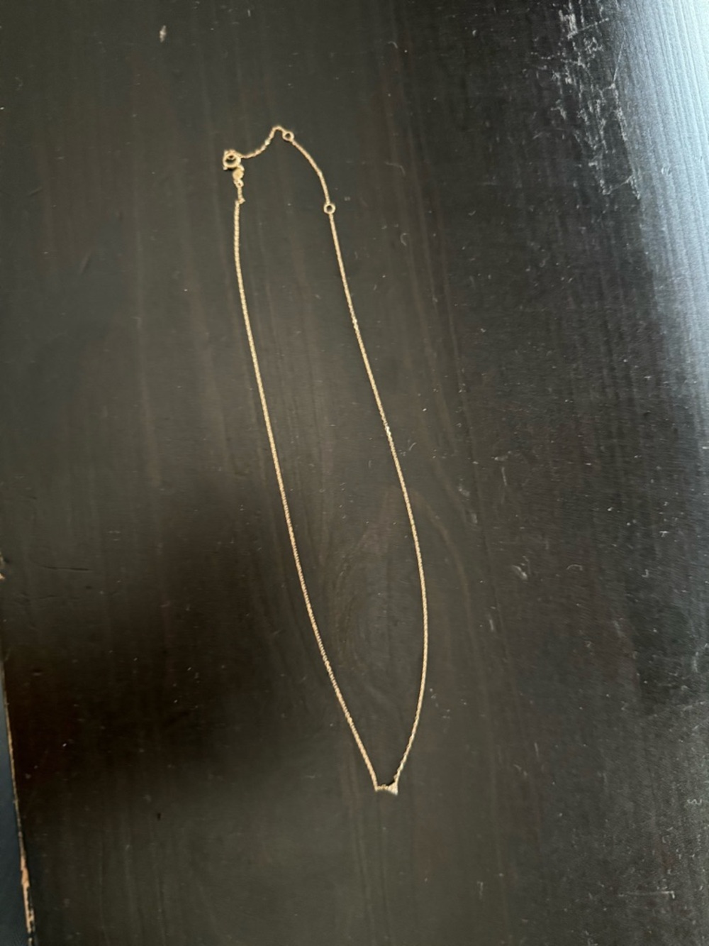 Gorjana 14k lab diamond trio triangle dainty necklace